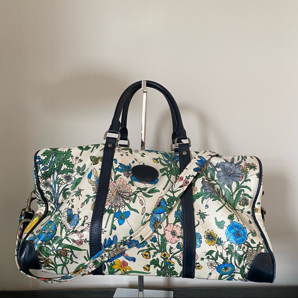 Vintage Gucci Flora Duffle Bag with Strap